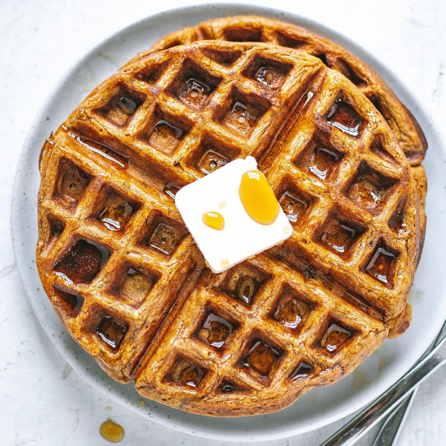 Vegan Double Gingerbread Waffles