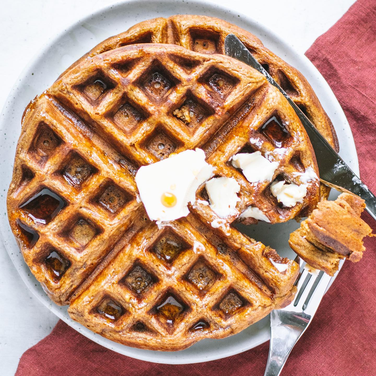 Vegan Double Gingerbread Waffles