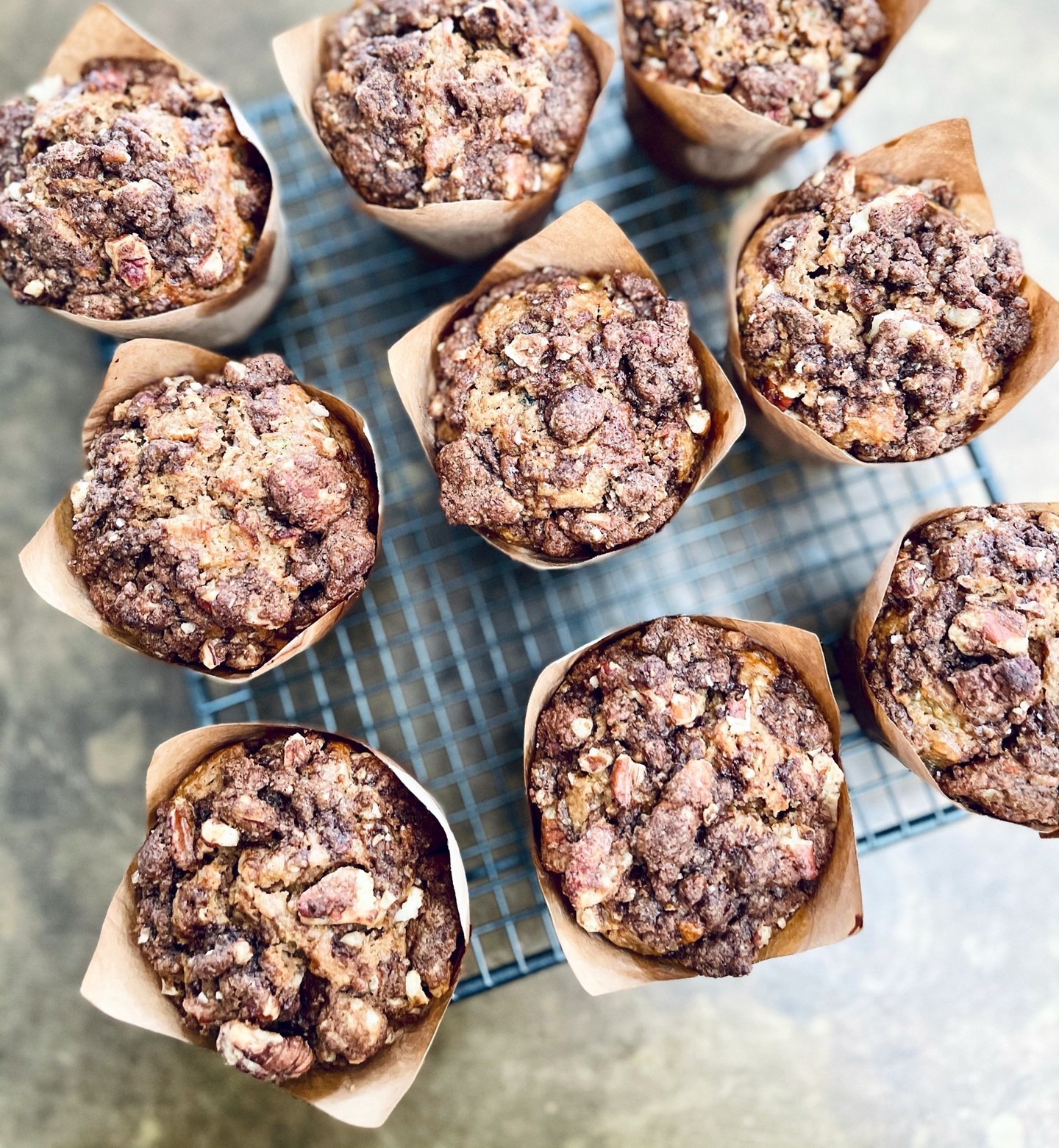 Pear and Almond Muffins with Pecan Crumble