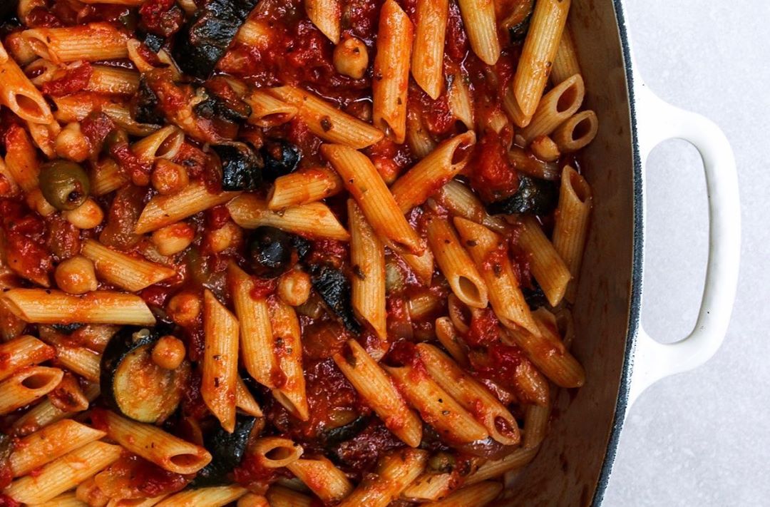 Puttanesca Inspired Traybake with Pasta