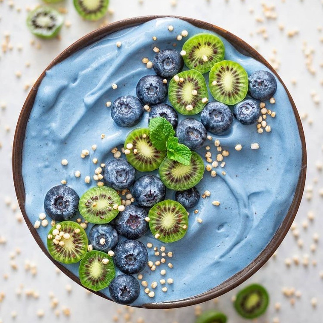 Blue Spirulina Banana Nice Cream Bowl