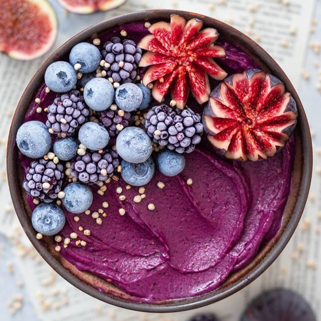Frozen Banana Blueberry Superfood Bowl