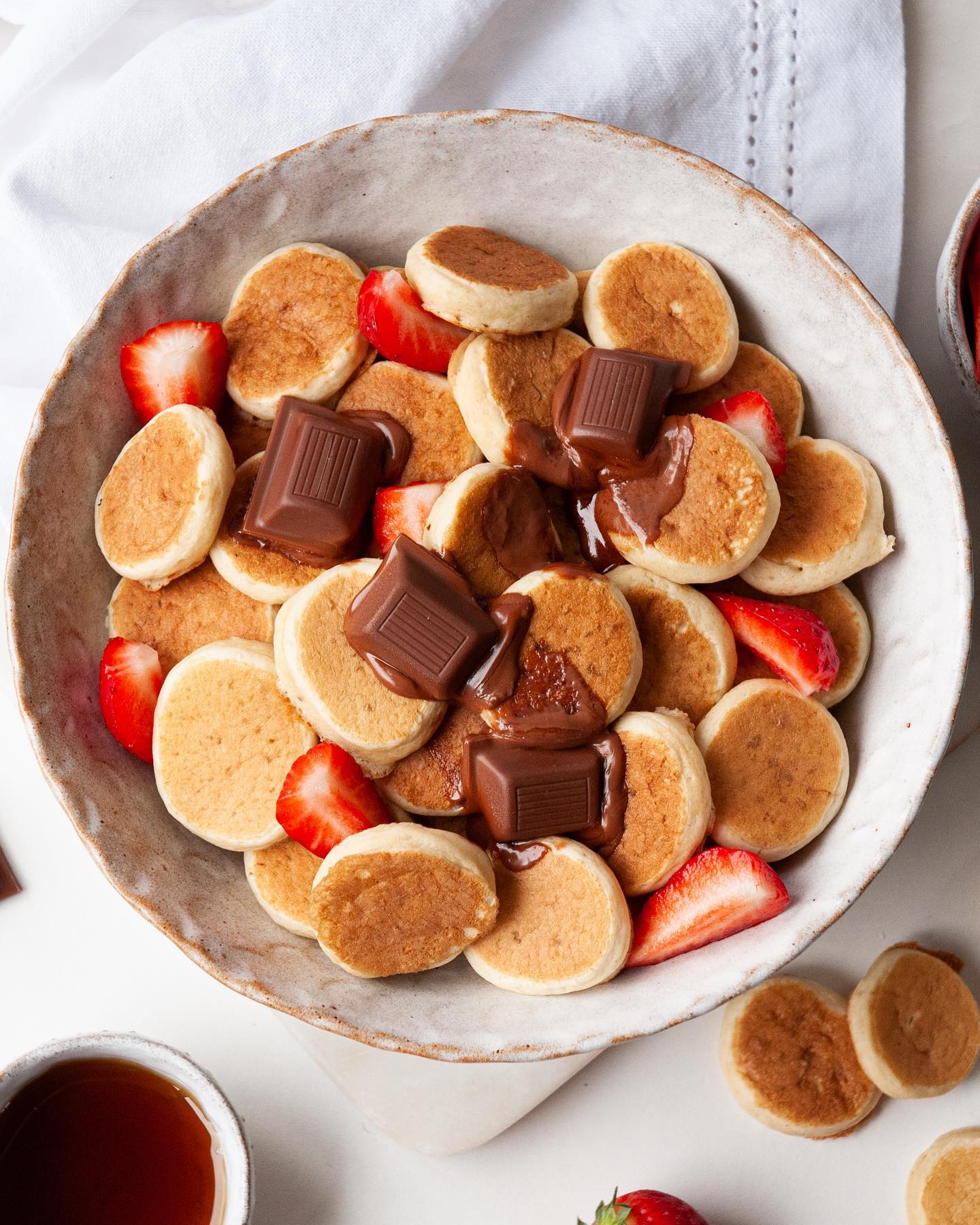 Hazelnut Truffle Mini Pancakes and Rainbow Pancakes
