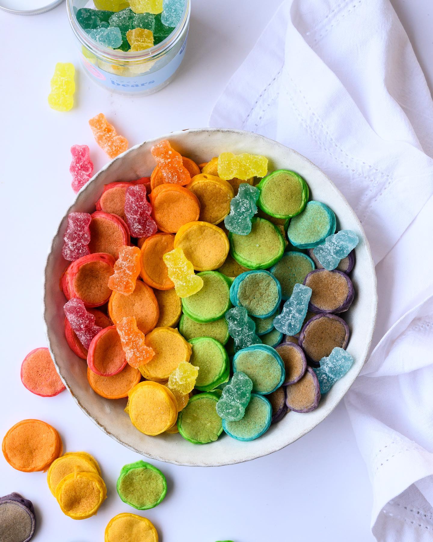 Hazelnut Truffle Mini Pancakes and Rainbow Pancakes