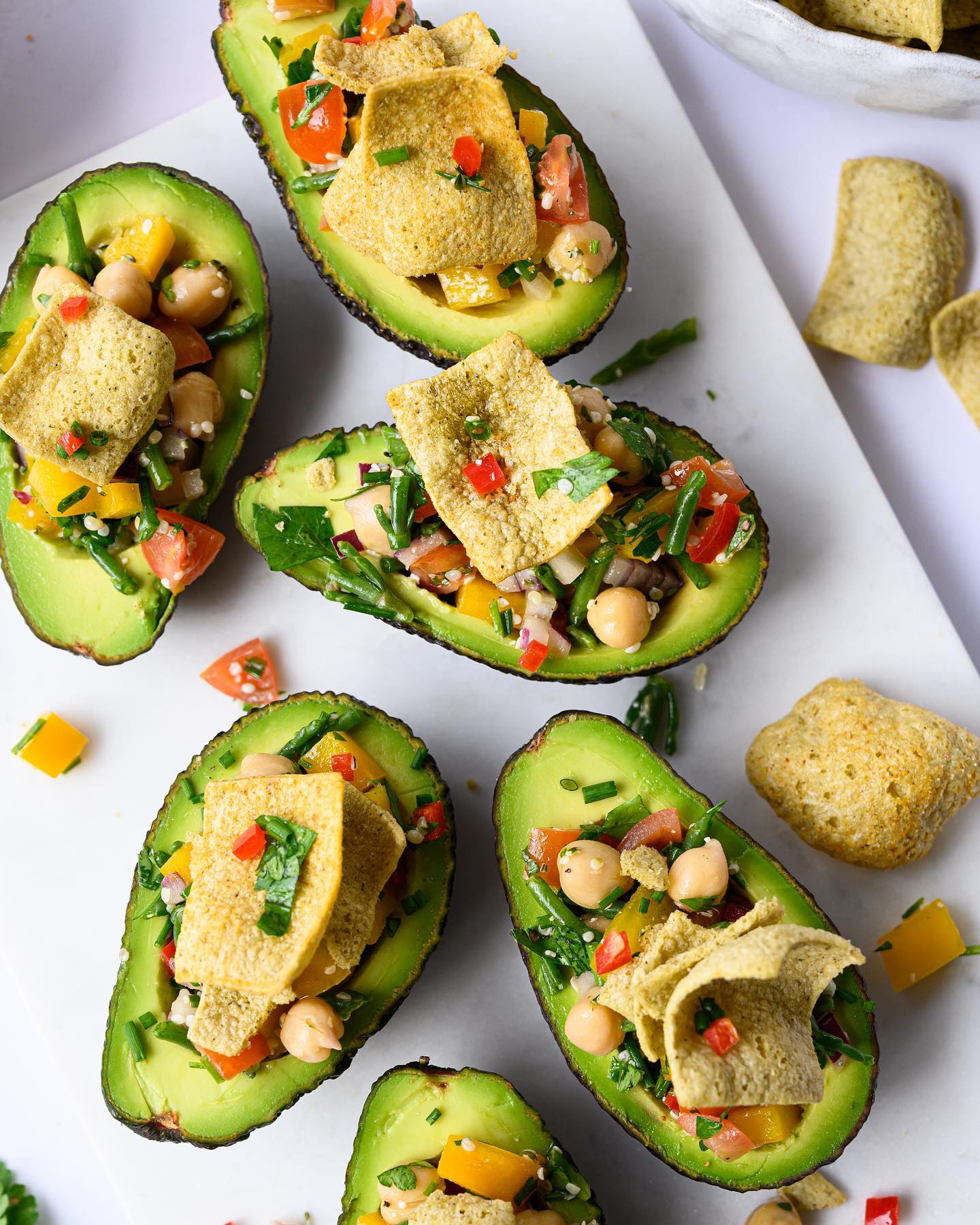 Stuffed Avocados with Seaweed Crunch