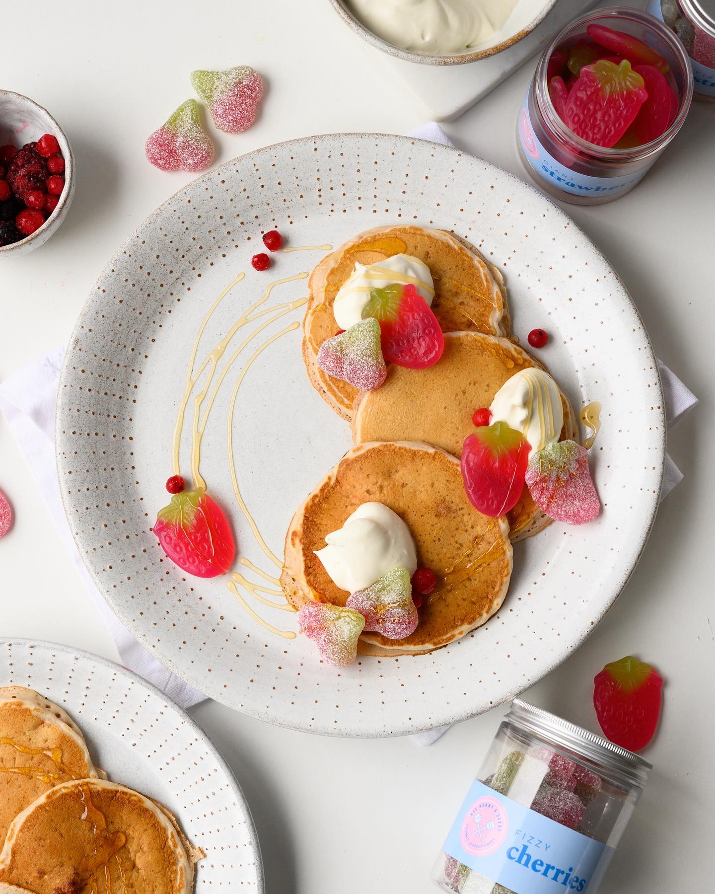 Delicious Vegan Strawberry and Cherry Pancakes