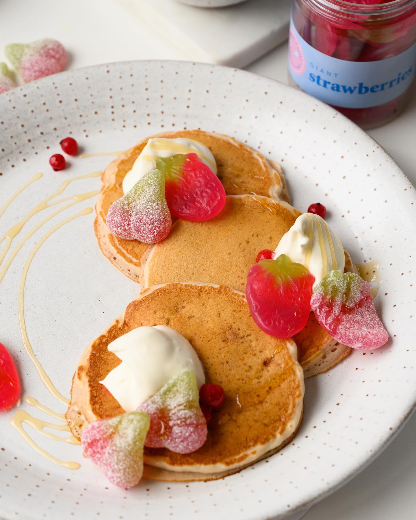 Delicious Vegan Strawberry and Cherry Pancakes