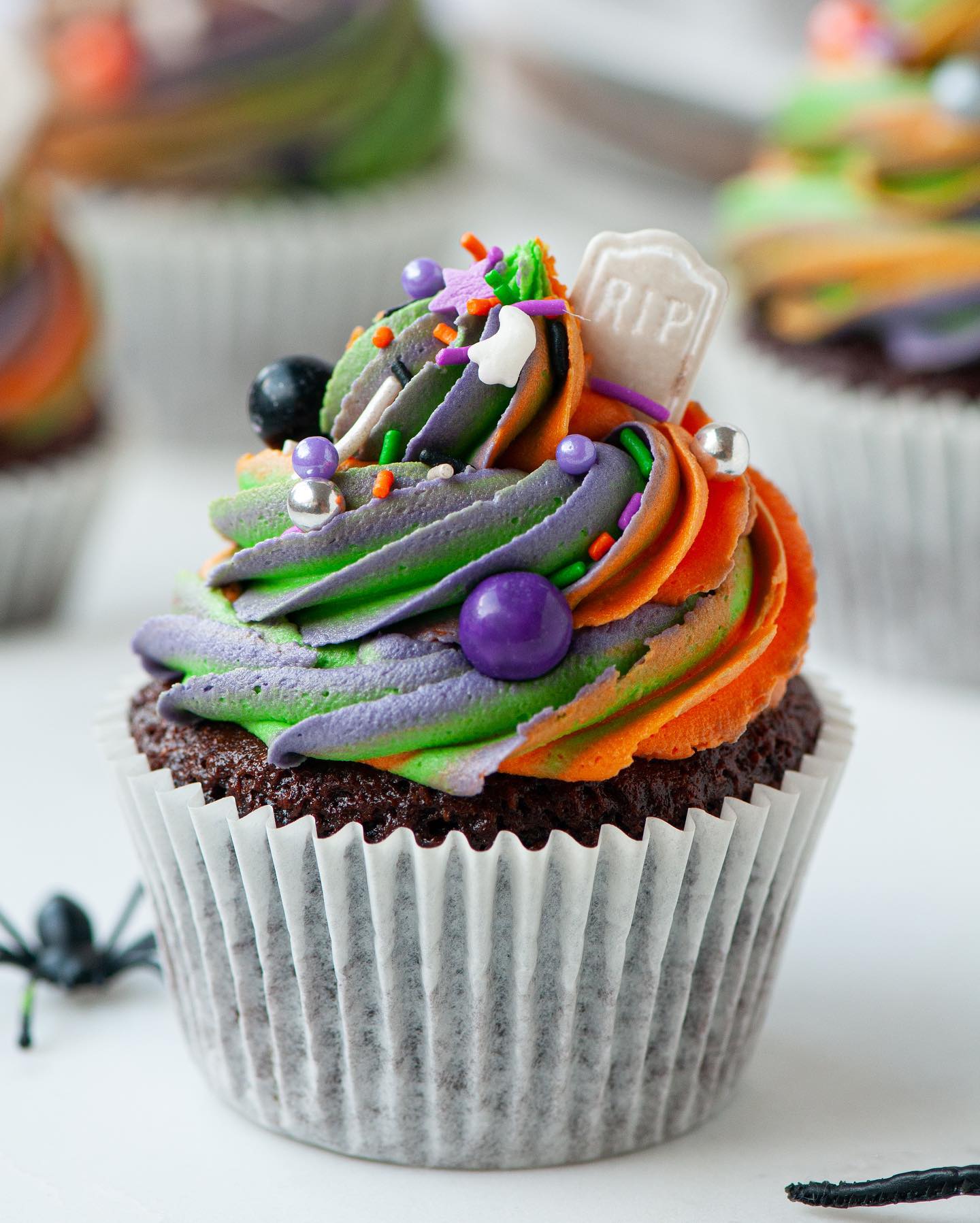 Vegan Mayo Cupcakes with Halloween Buttercream