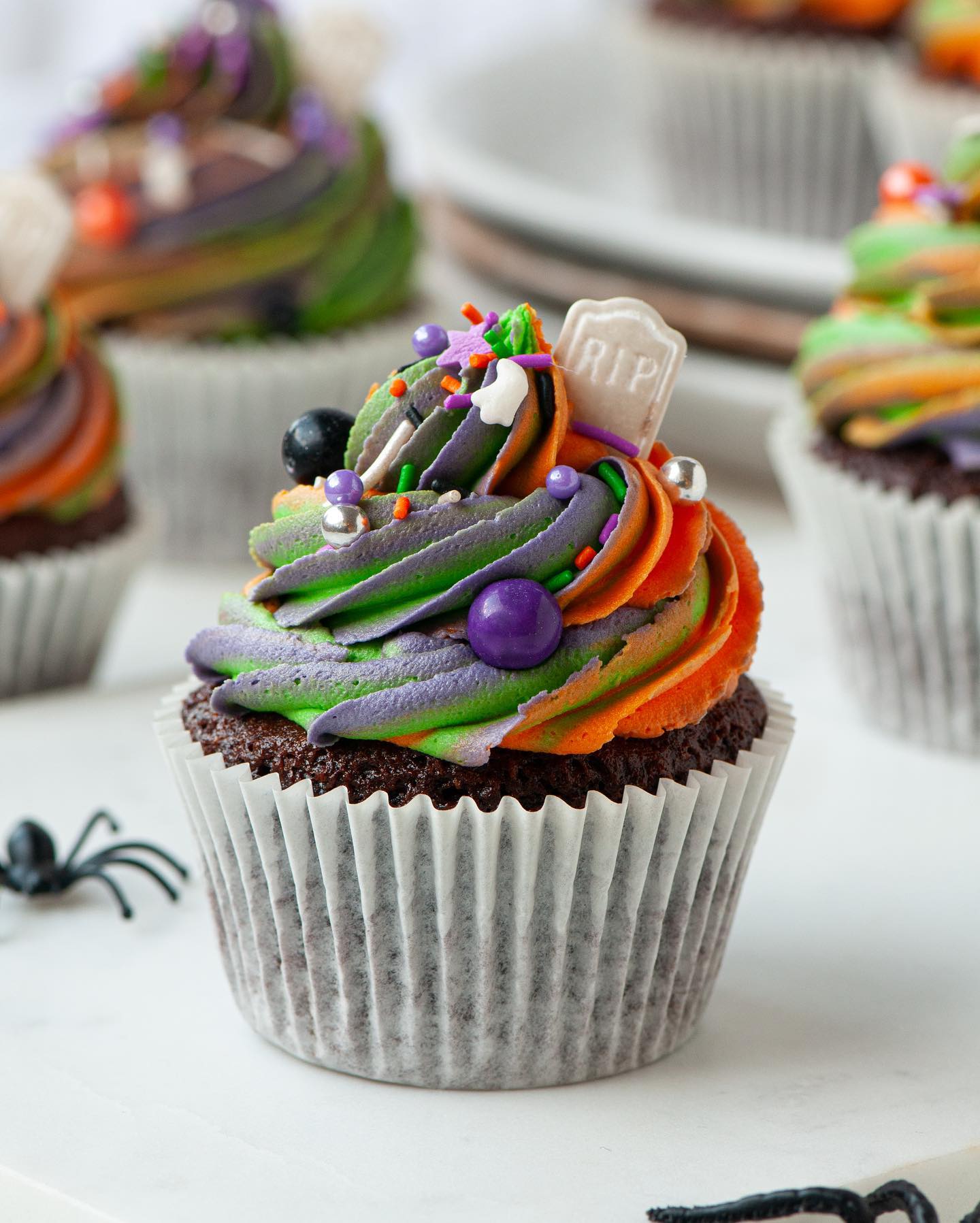 Vegan Mayo Cupcakes with Halloween Buttercream
