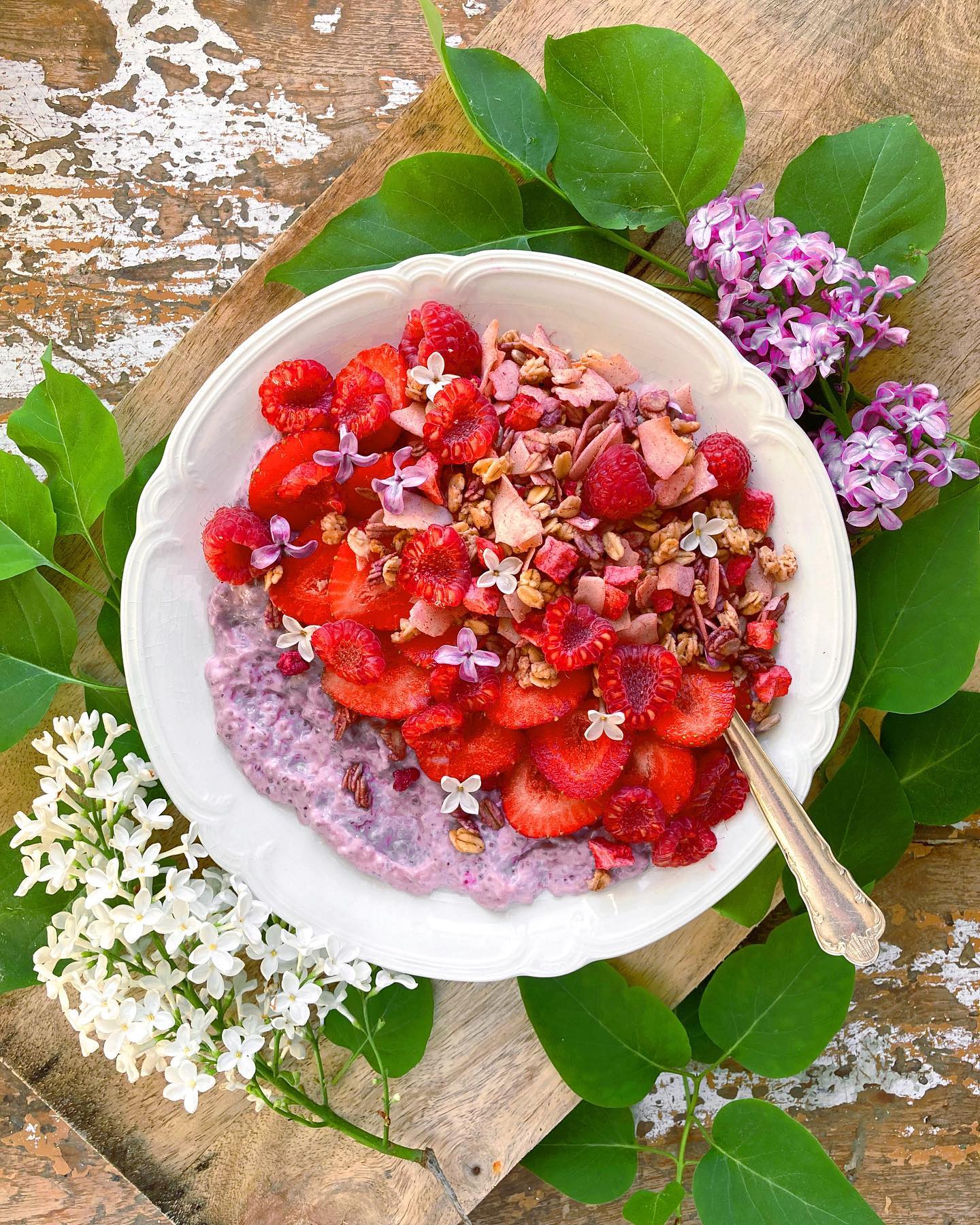 Pink Chia and Granola Bowl