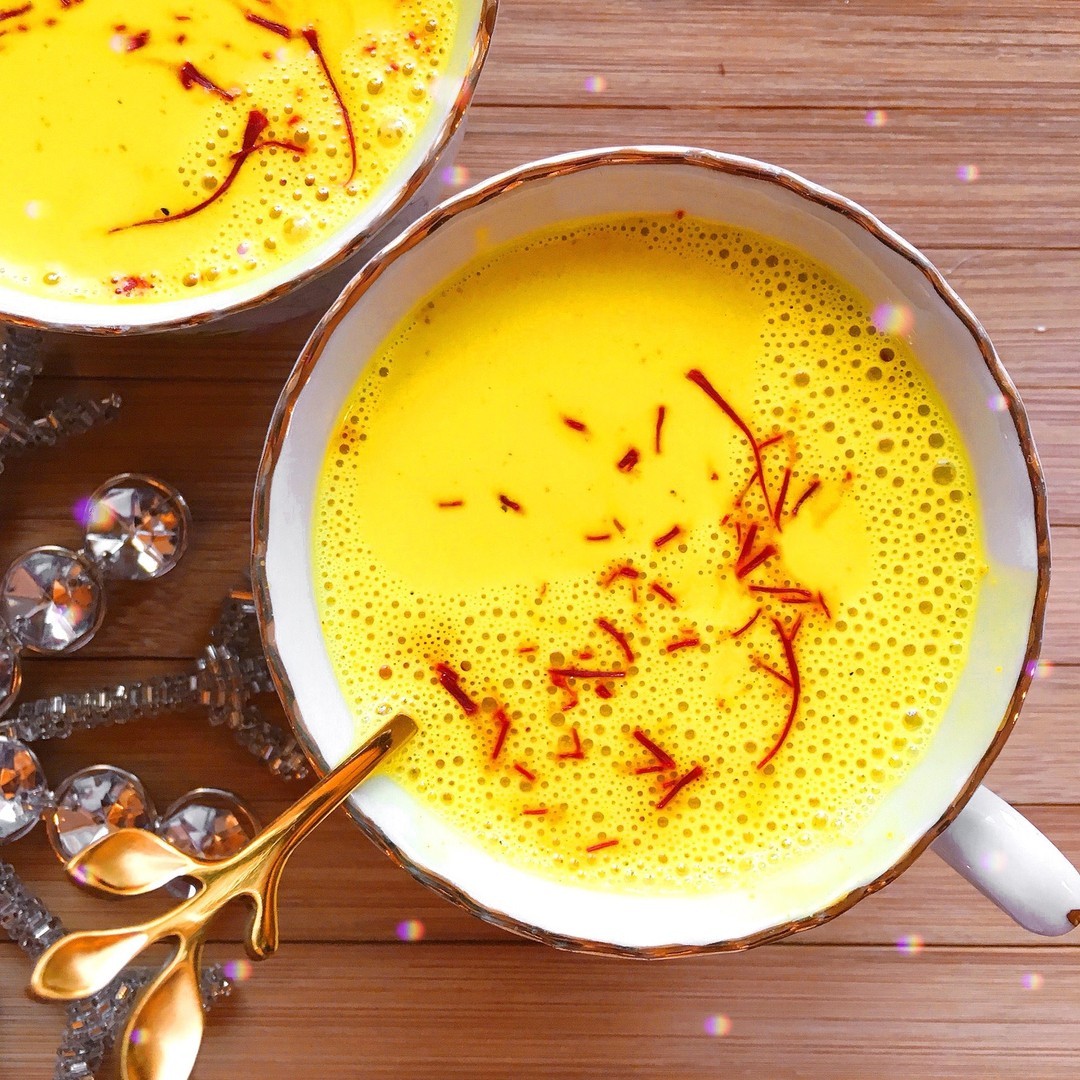 Warm Saffron Golden Milk Drink
