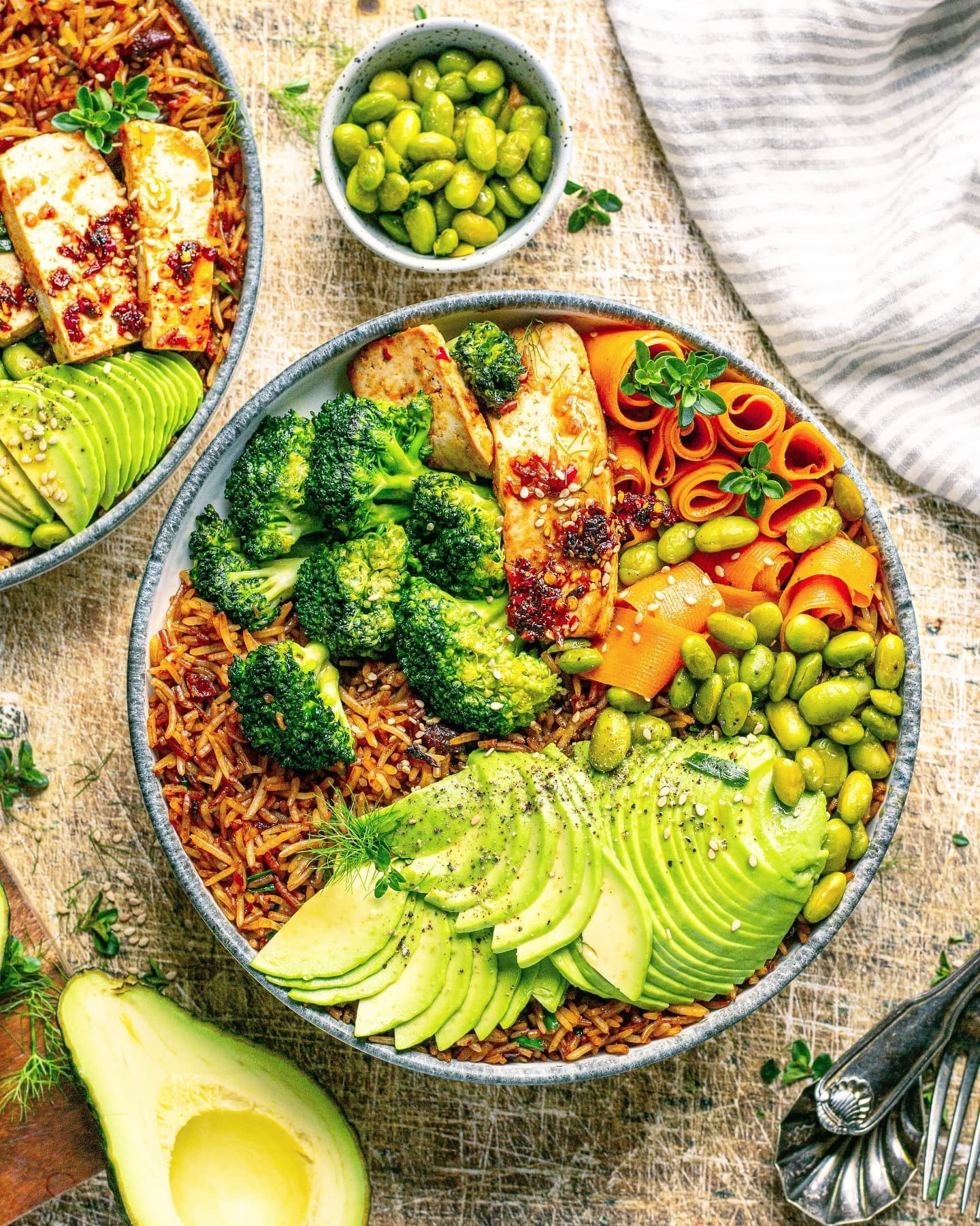 Avocado Fried Rice with Stir-Fry Vegetables