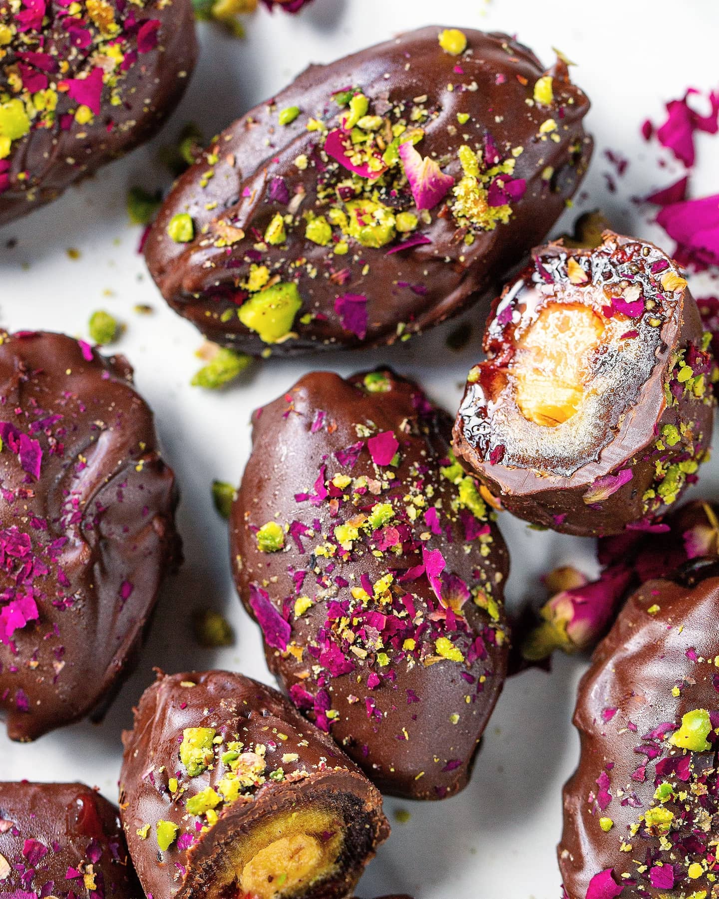Peanut Butter Rose Syrup Stuffed Dates