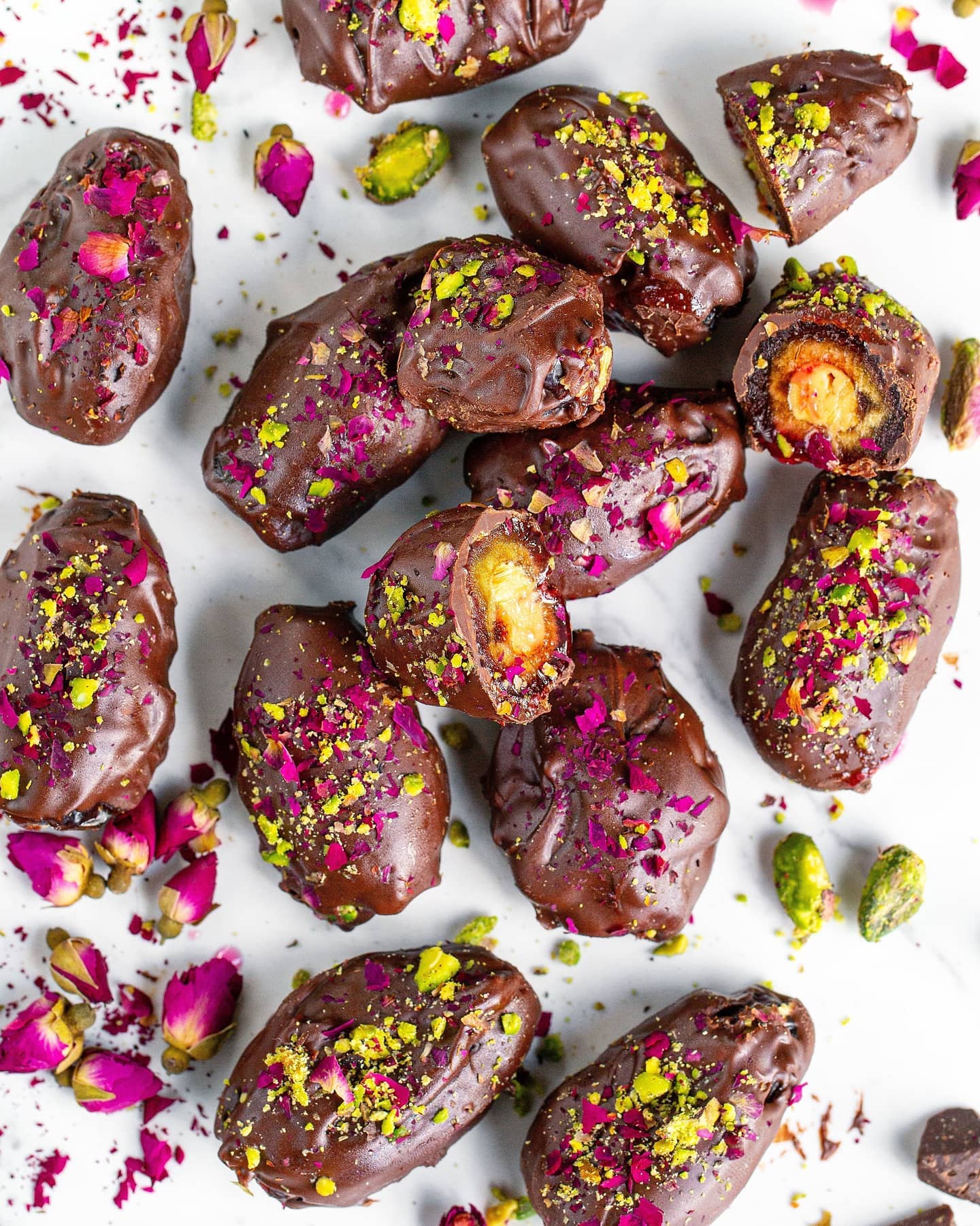 Peanut Butter Rose Syrup Stuffed Dates