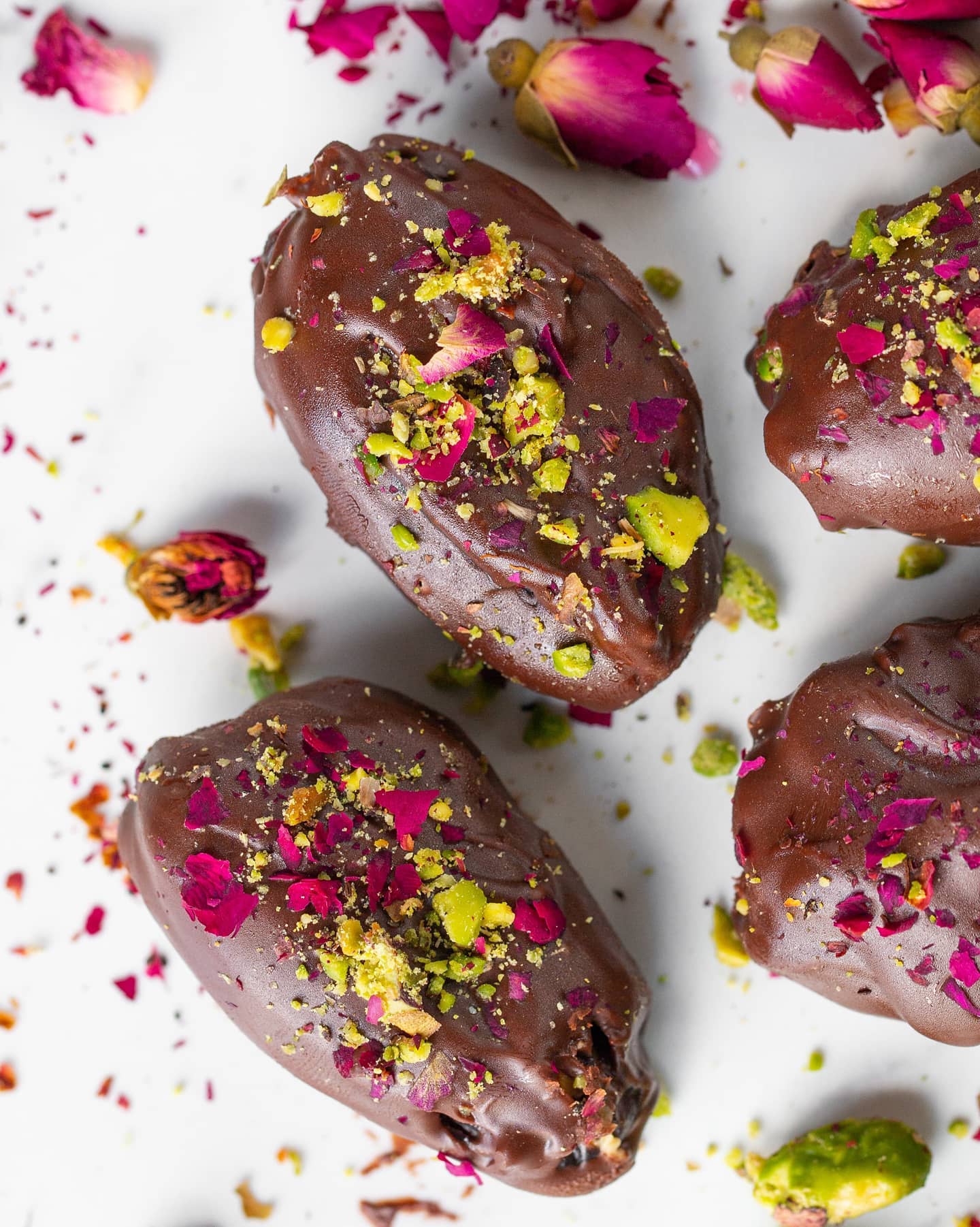 Peanut Butter Rose Syrup Stuffed Dates