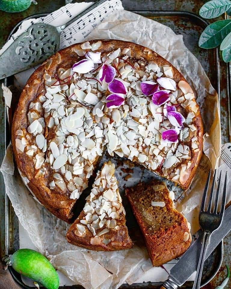 Feijoa Spelt Cake with Ginger and Cinnamon