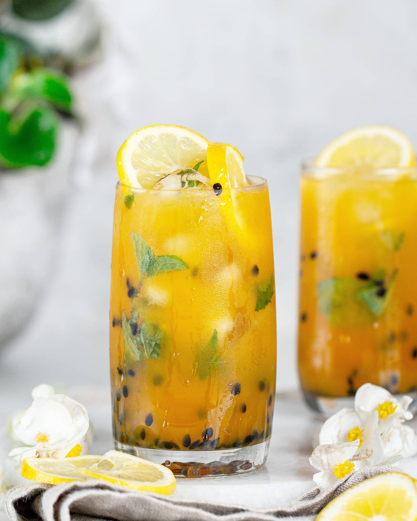 Simple Passionfruit Mint Orange Drink
