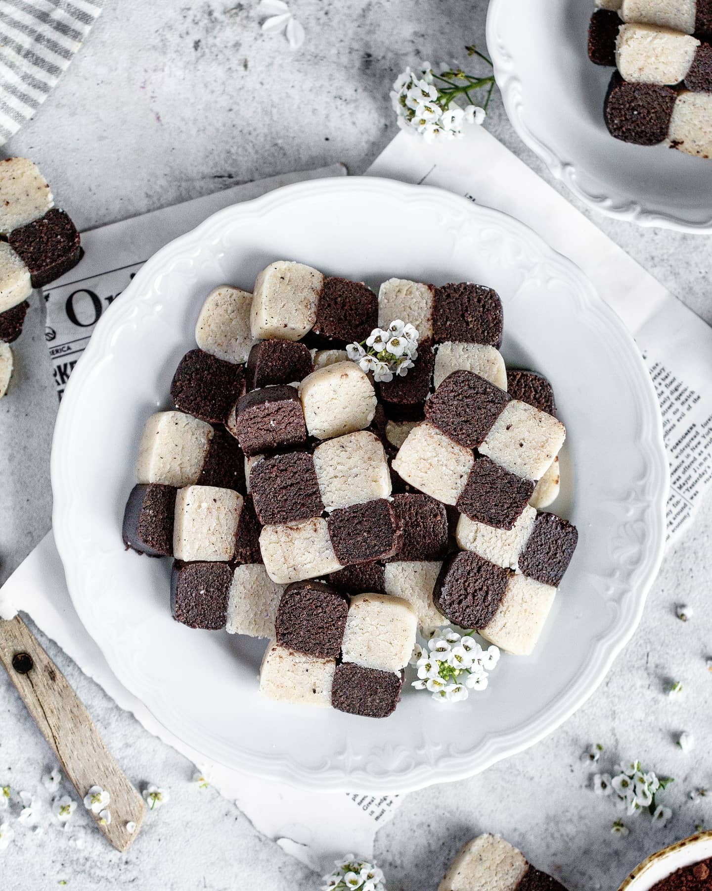 Checkered Almond and Chocolate Sweet Treats