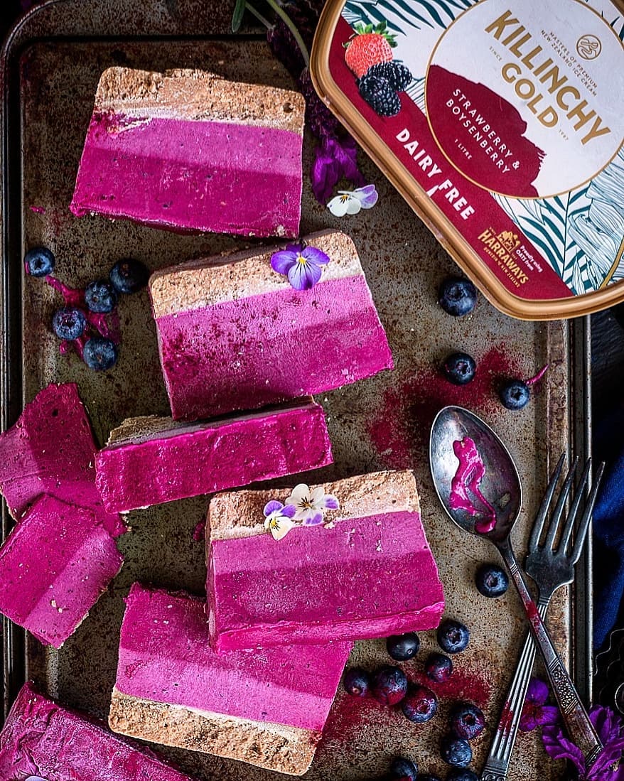 Raw Vegan Strawberry & Boysenberry Slice