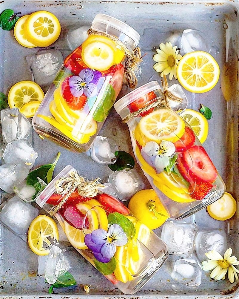 Strawberry Lemon Ginger Infused Water