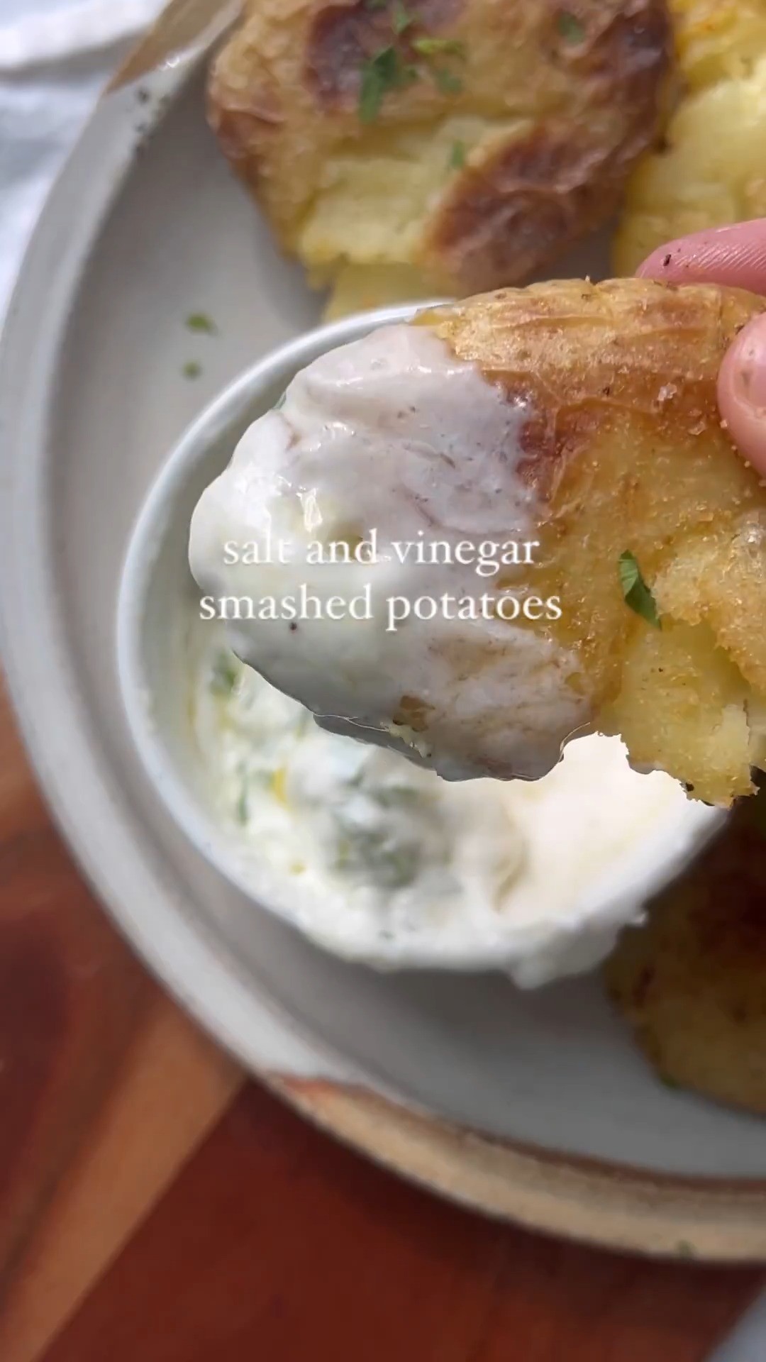 Salt and Vinegar Smashed Potatoes