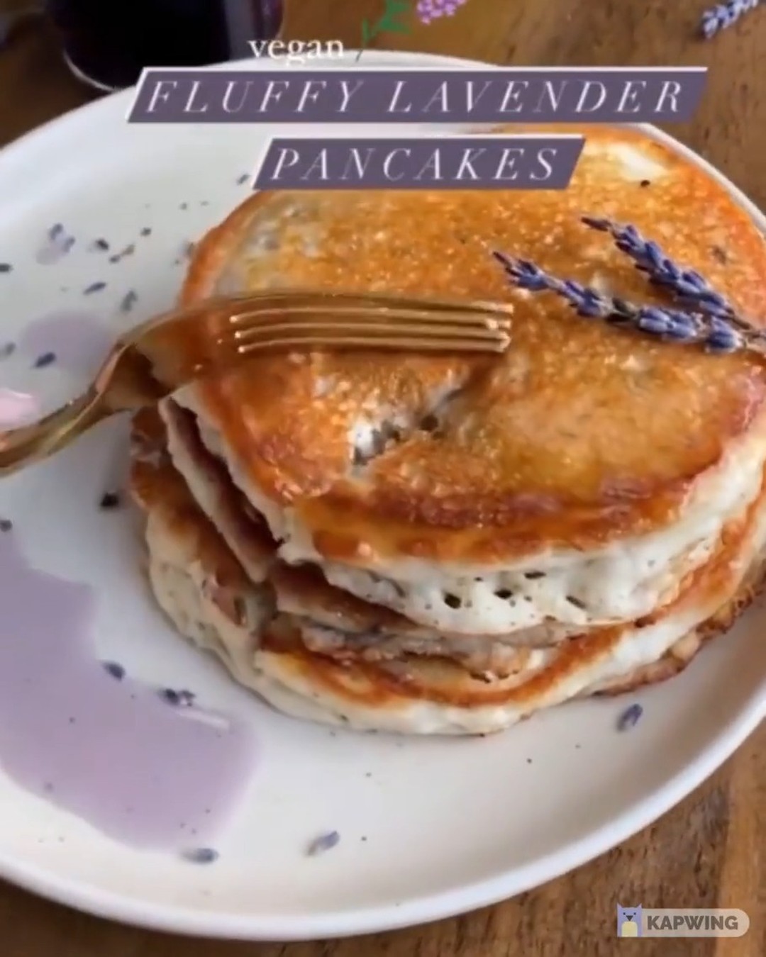 Vegan Fluffy Lavender Pancakes