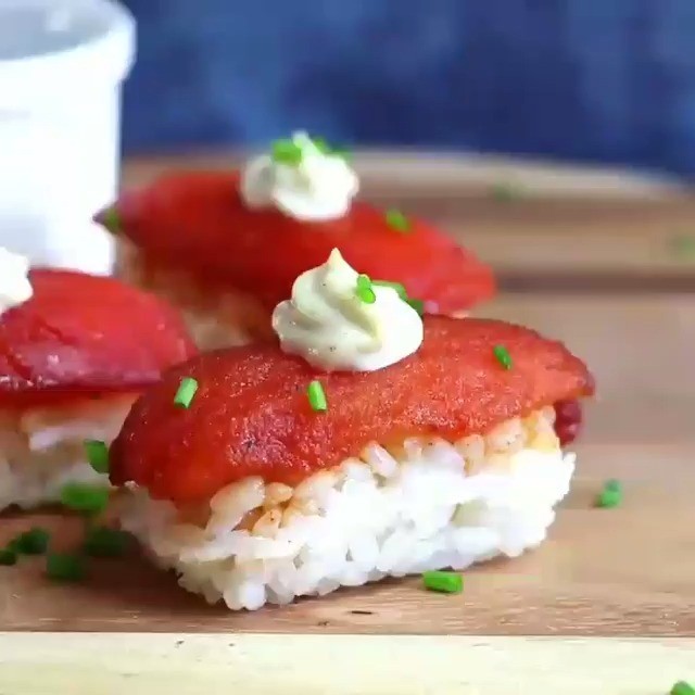 Vegan Tuna Nigiri Sushi