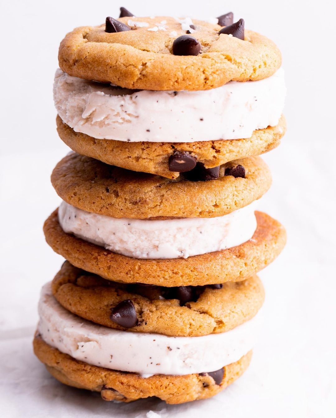 Vegan Chocolate Chip Cookie & Vanilla Bean Ice Cream Sandwiches