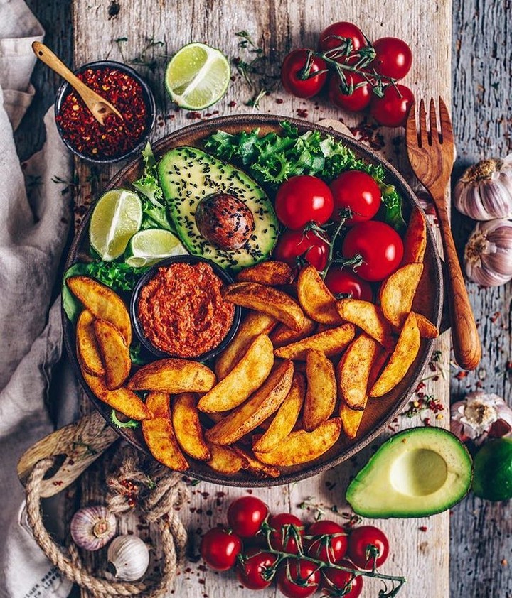Baked Potato Wedges Bowl