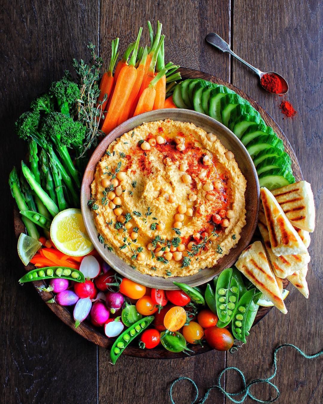 Homemade Hummus Platter with Smoked Paprika