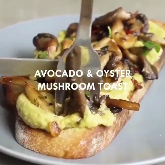 Oyster Mushroom and Avocado Toast