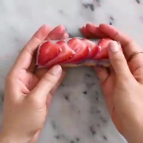 Teriyaki Tofu Spring Rolls with Strawberries