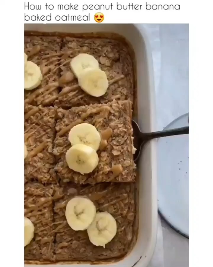 Vegan Peanut Butter Banana Baked Oatmeal