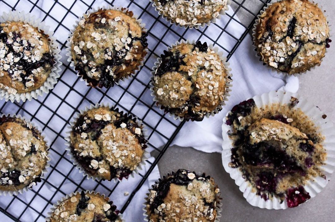 Blueberry Muffins with Homemade Compote