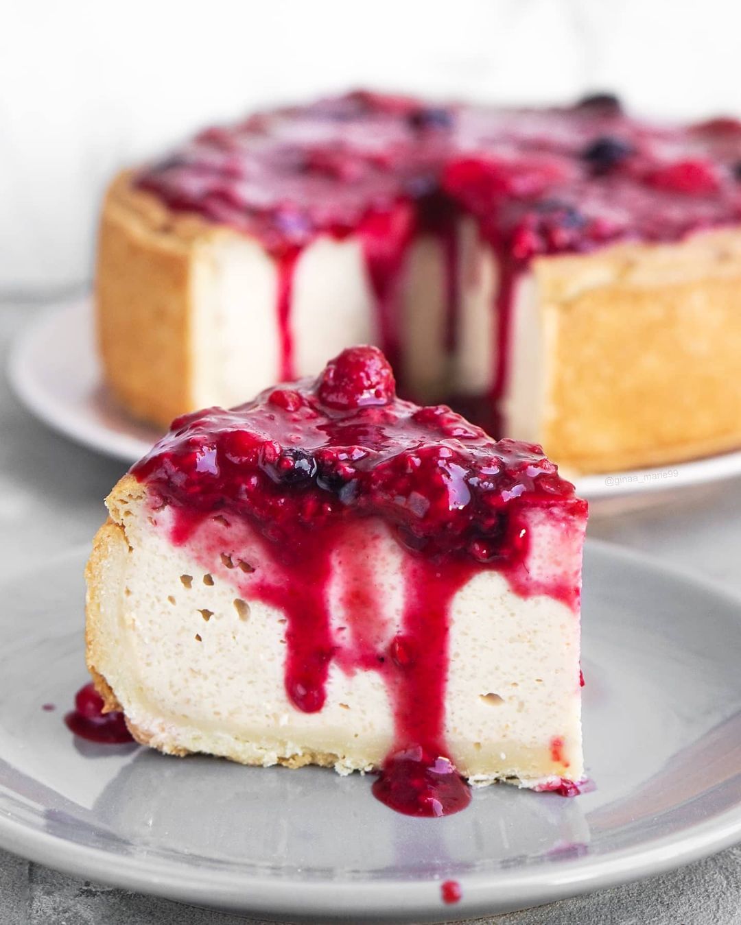 Vegan Cheesecake with Warm Berries