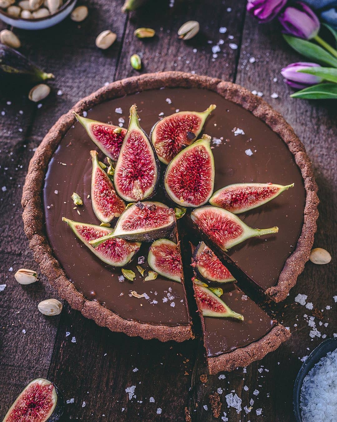 Vegan Salted Chocolate Ganache with Figs