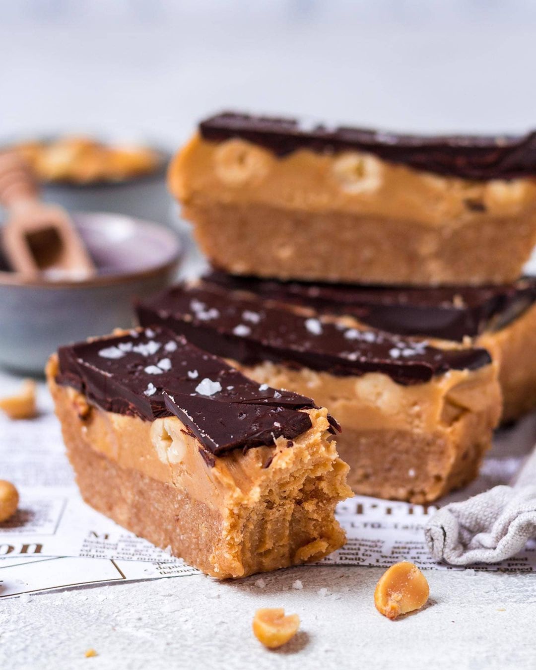 Sugar-Free High-Protein Vegan Snickers Bars
