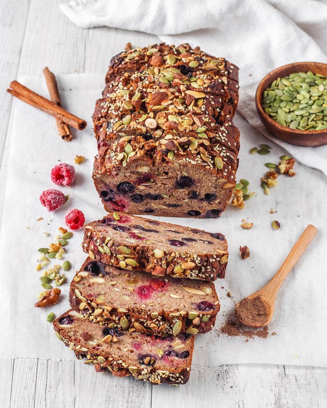 Spiced Banana Berry Nut Loaf