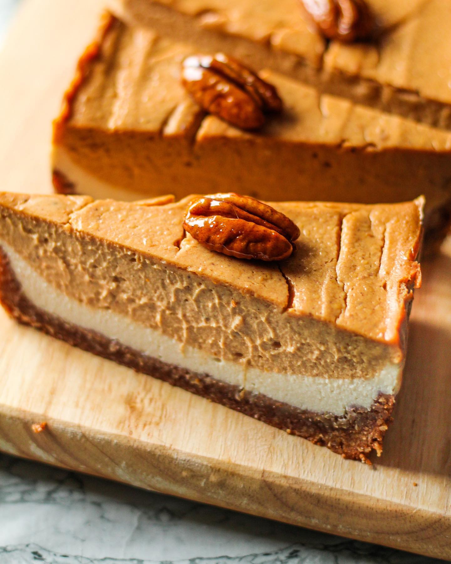 Vegan Double Layer Pumpkin Cheesecake