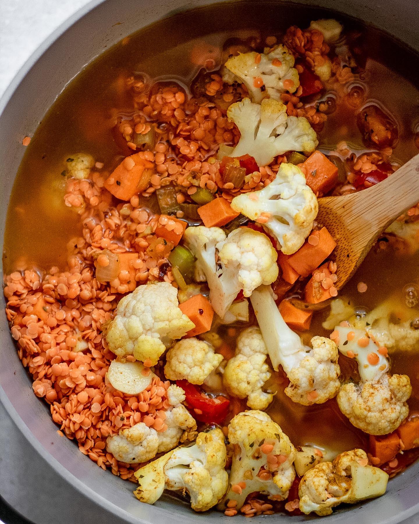 Cozy Sweet Potato Red Lentil Soup