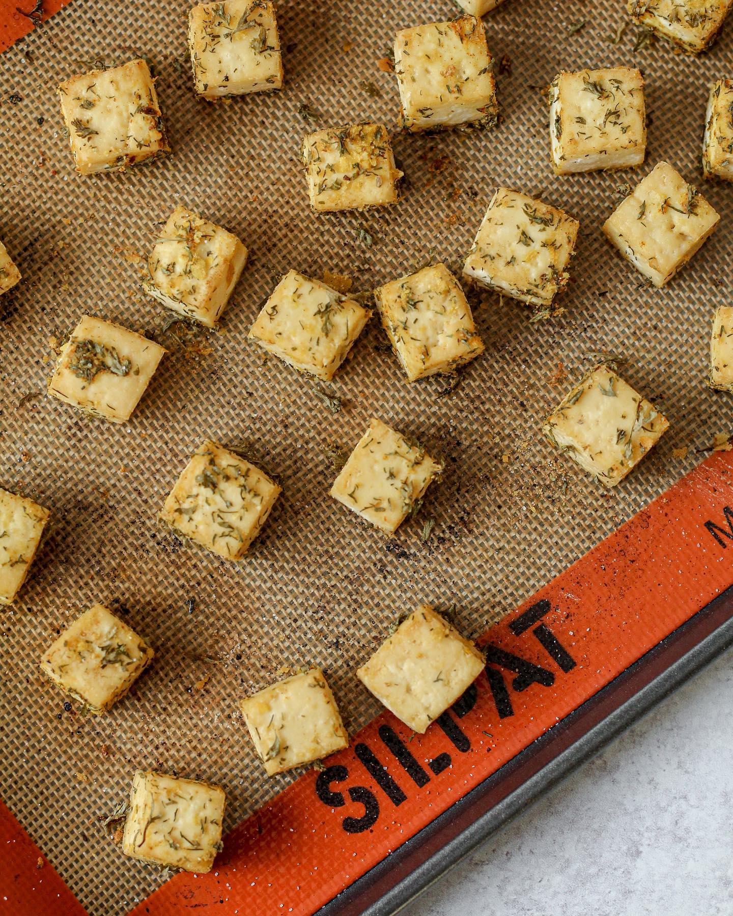 Tahini Ranch Tofu Sheet Pan with Roasted Veggies