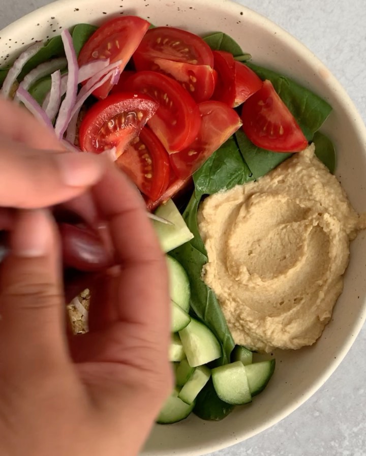 Hummus Nourish Bowl with Homemade Hummus