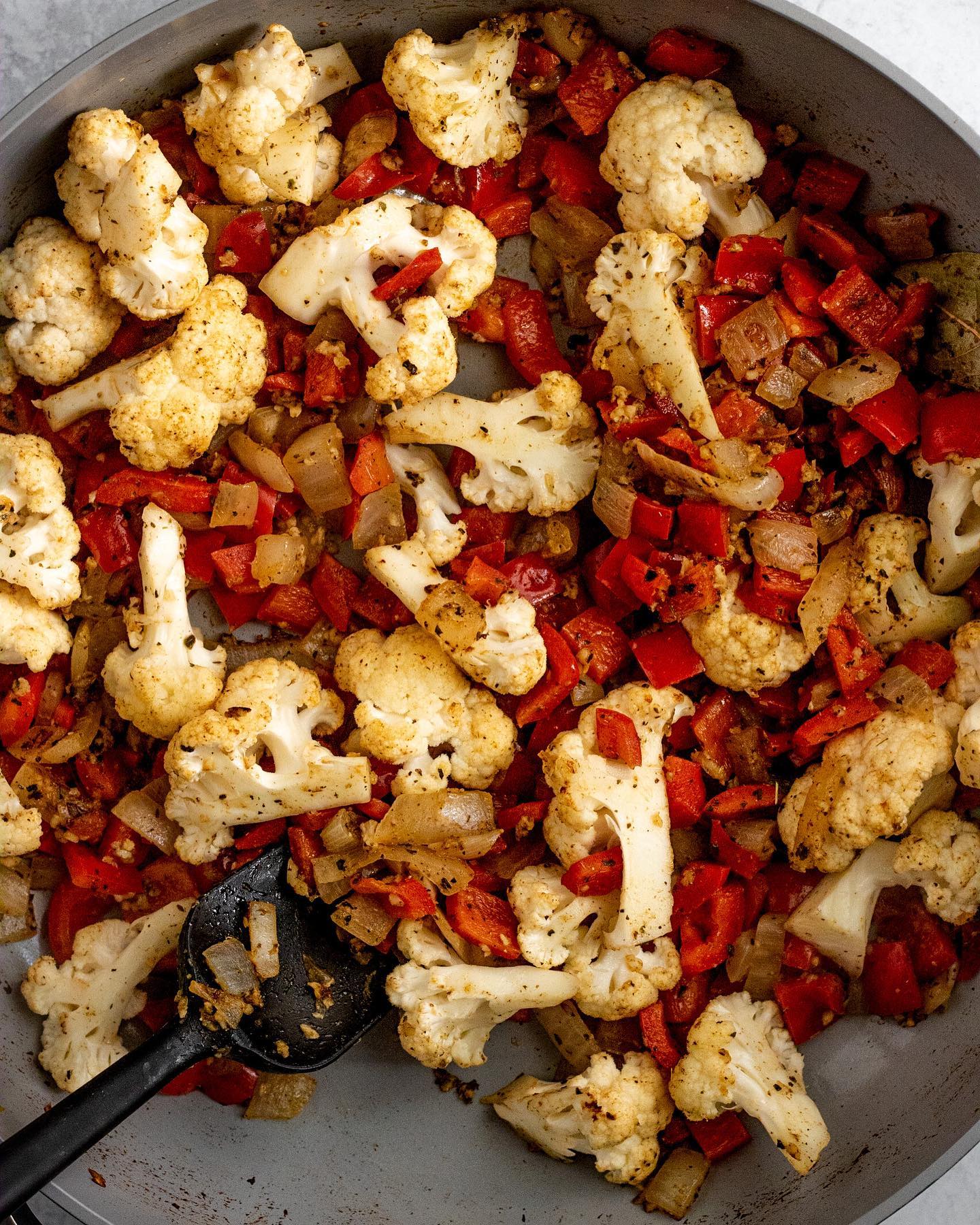 Sautéed Garlic and Cauliflower Red Lentil Stew