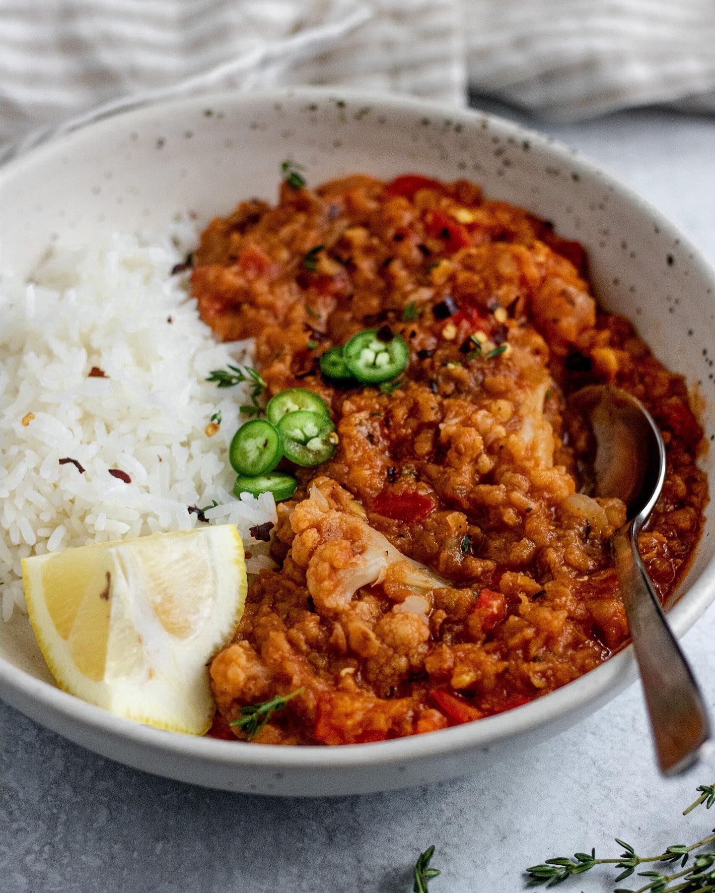 Sautéed Garlic and Cauliflower Red Lentil Stew