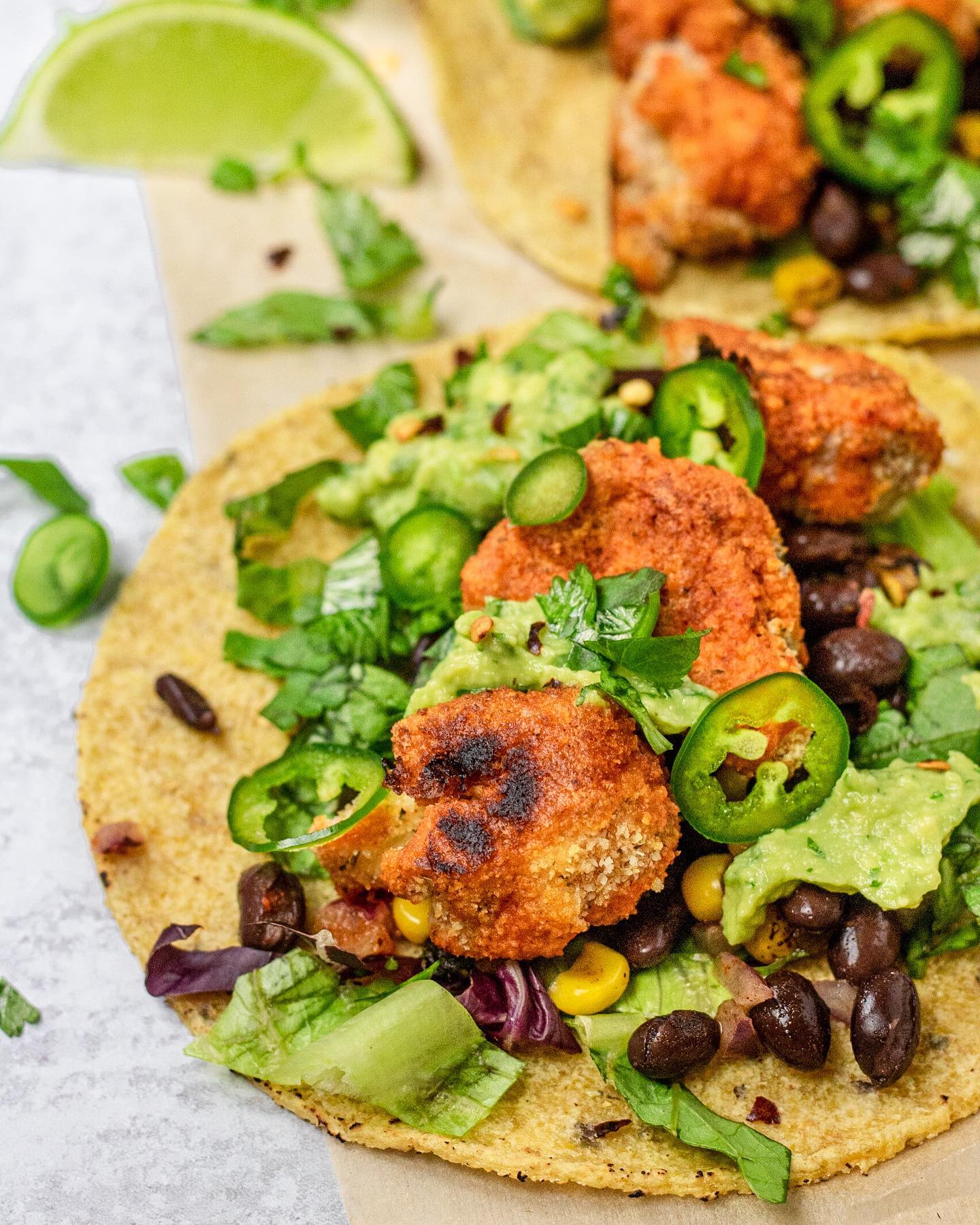 Crispy Buffalo Cauliflower Tacos