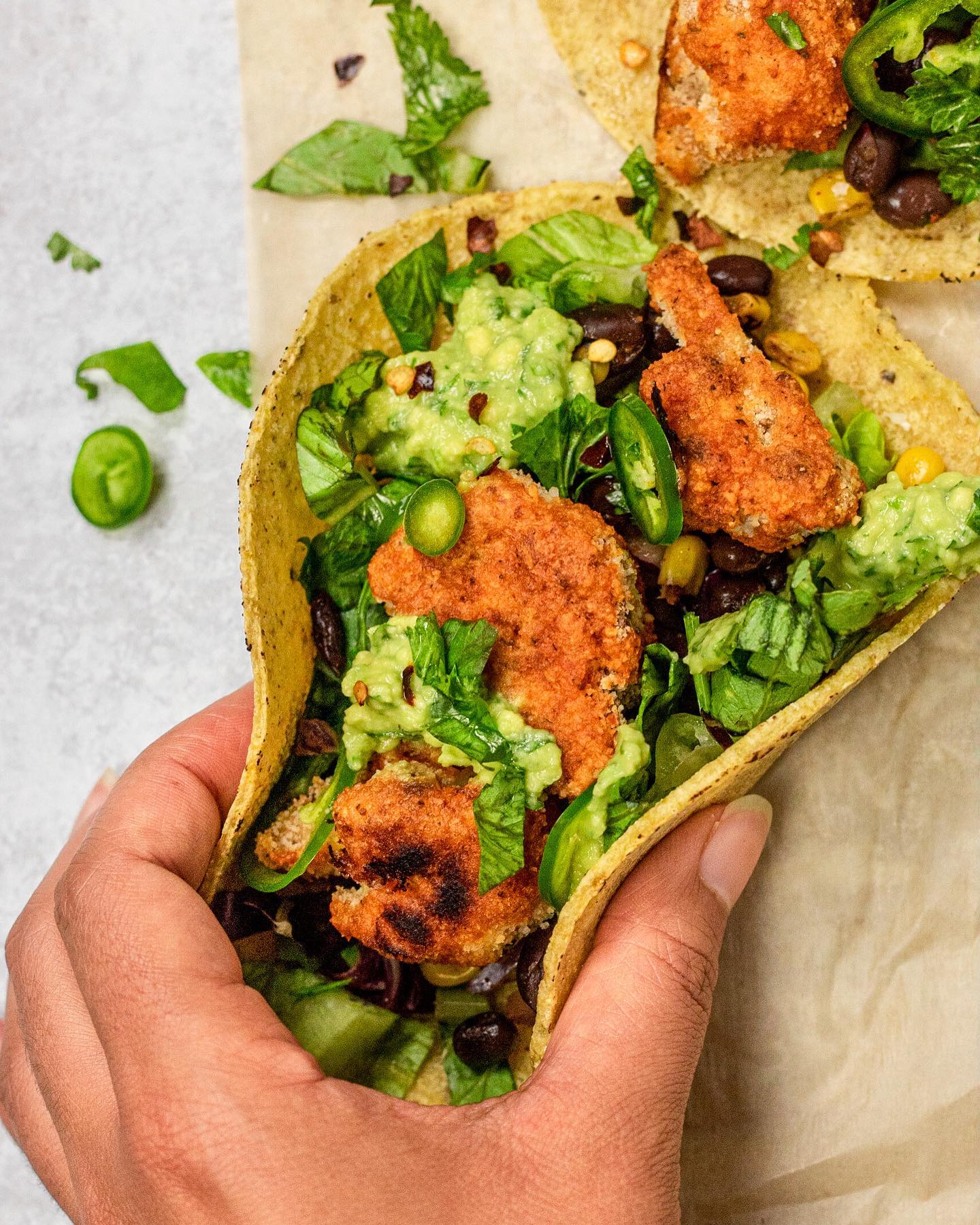 Crispy Buffalo Cauliflower Tacos