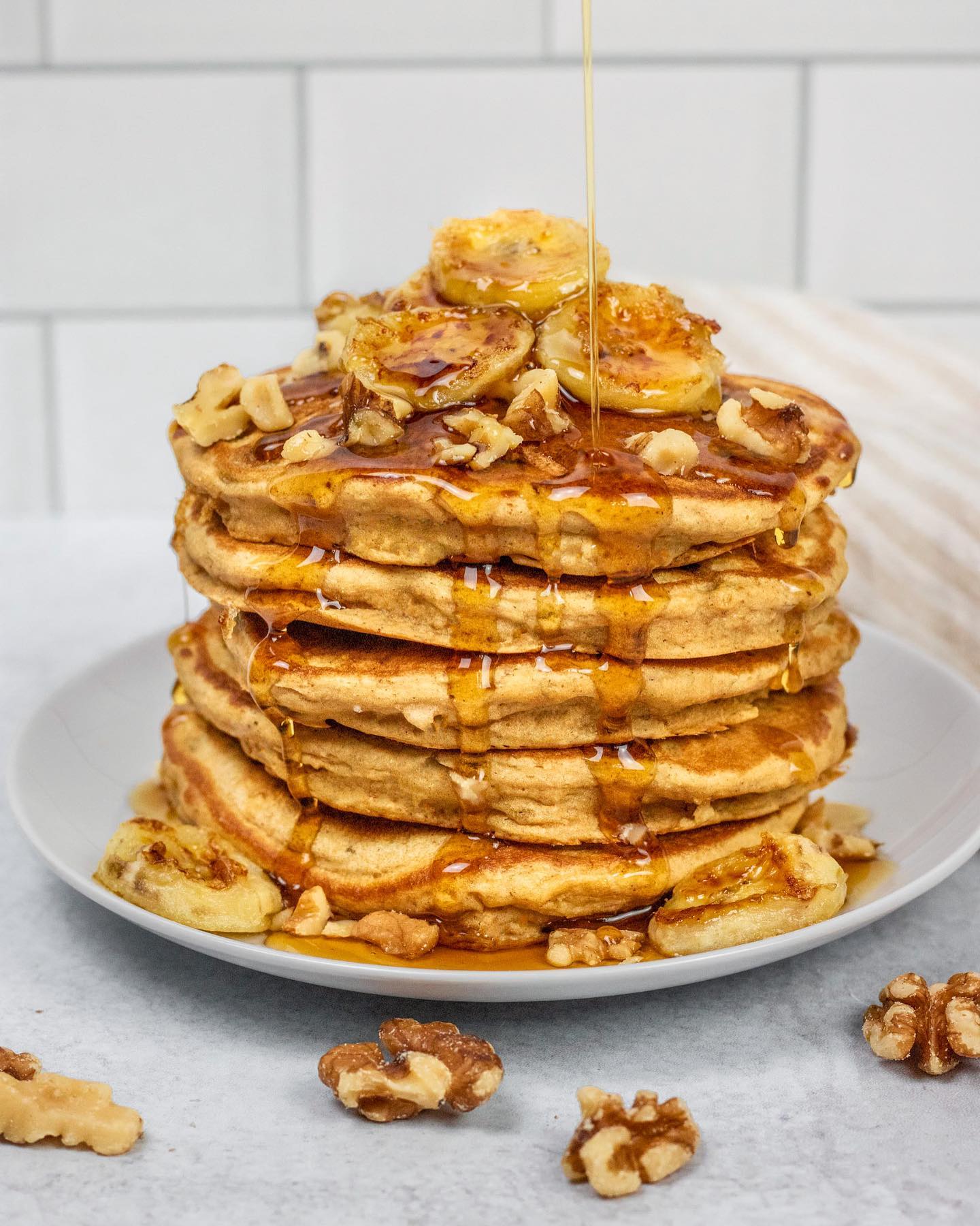 Fluffy Banana Nut Pancakes