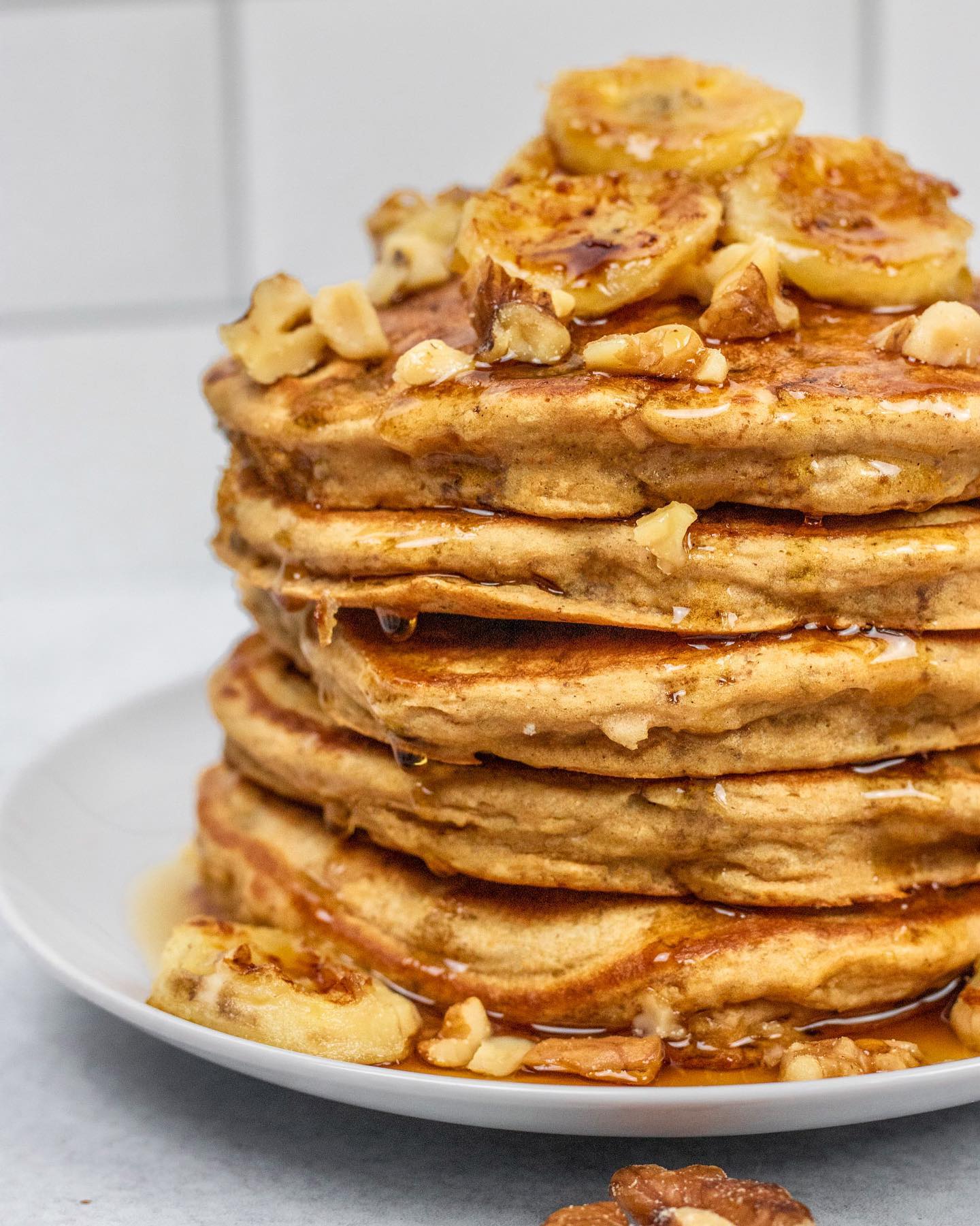 Fluffy Banana Nut Pancakes