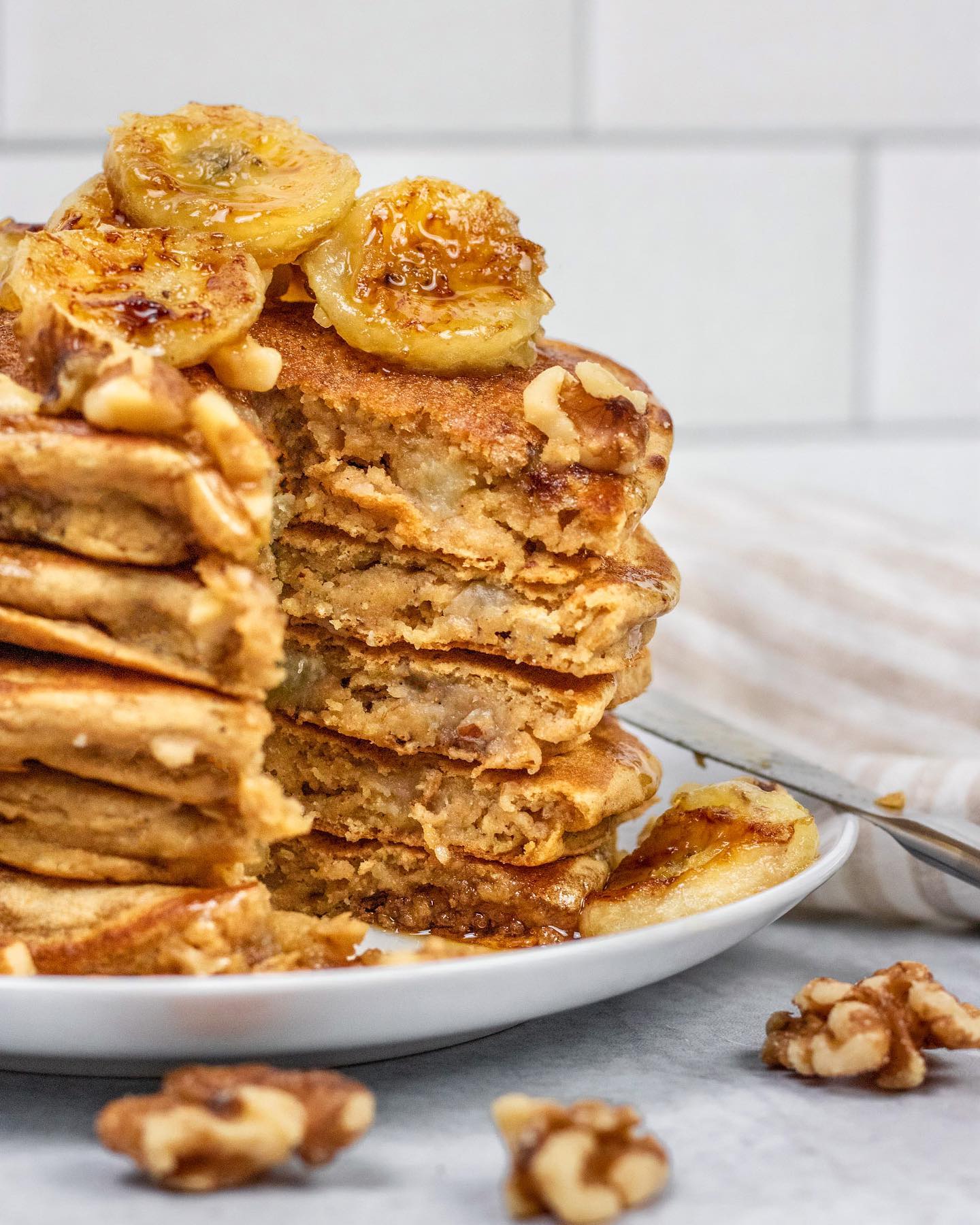 Fluffy Banana Nut Pancakes