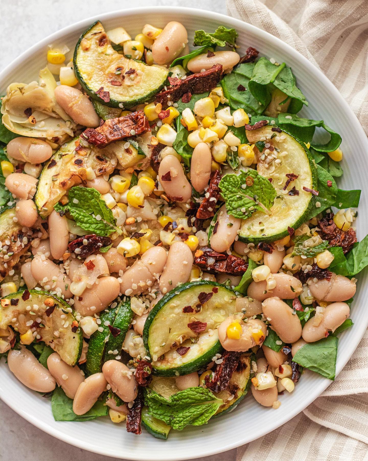 Marinated White Bean and Zucchini Salad